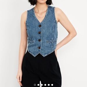 Chic Button-Front Denim Vest